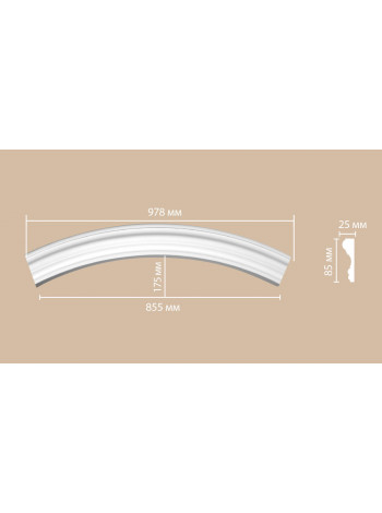 Радиус [1/4 круга] DECOMASTER 897174-120 (Rнар. 685 | Rвн. 600мм)