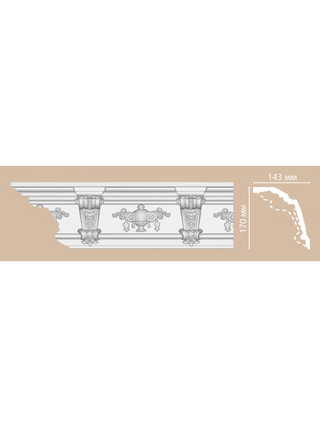 Плинтус потолочный с рисунком DECOMASTER DT9885 (140*170*2400мм)