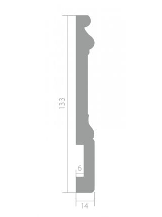 Плинтус Ultrawood арт. Base 0002 (2000 x 133 x 14 мм.) P Белый мат.